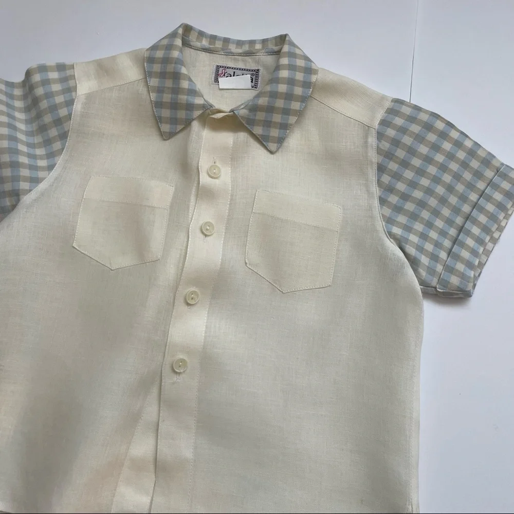 Boys Aletta Italian Two Piece Linen Outift Sz 3 Years